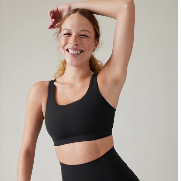 Athleta Exhale Strappy Black Sports Bra Size Small - Picture 2 of 5